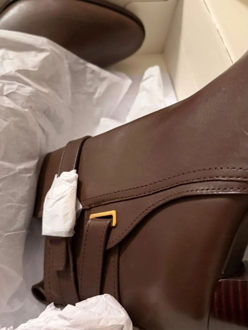 Ralph Lauren Dark Brown Leather Ankle Booties